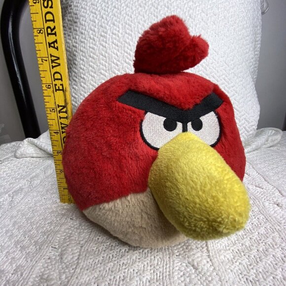 Commonwealth Angry Birds Red Bird 8" Plush Stuffed Animal 2010 Soft No Sound - Picture 3 of 7
